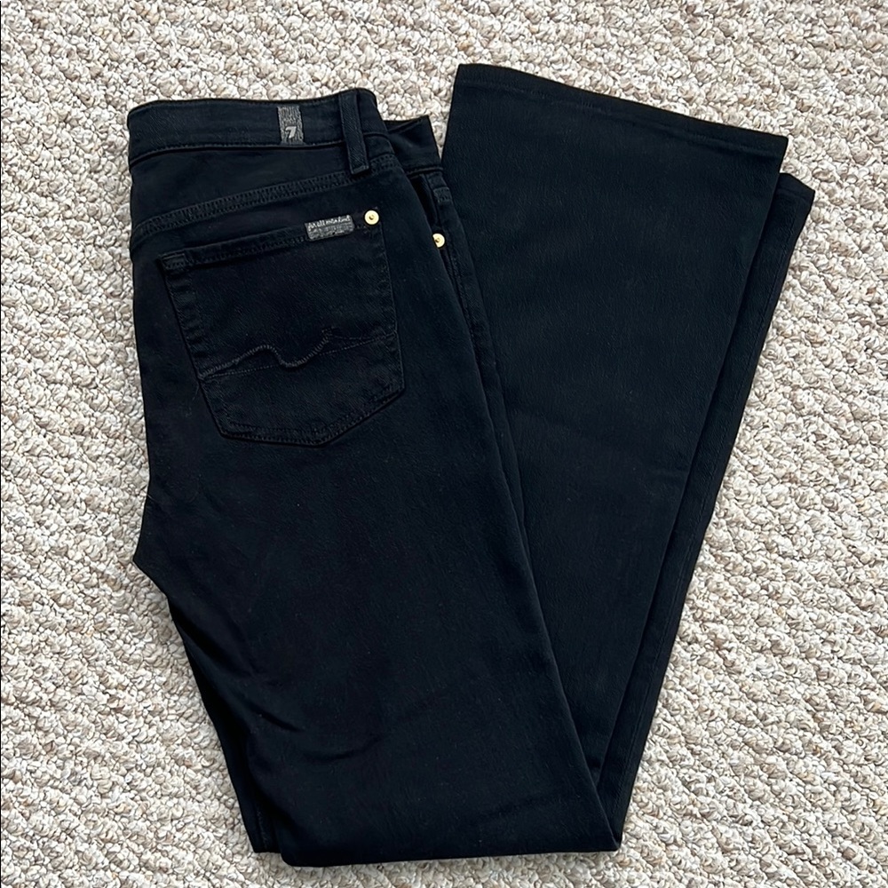 7 For All Mankind Black Bootcut Leg Jeans